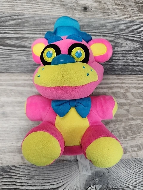 8” FUNKO FNAF Black Light Neon Pink Freddy Plush Five Nights at