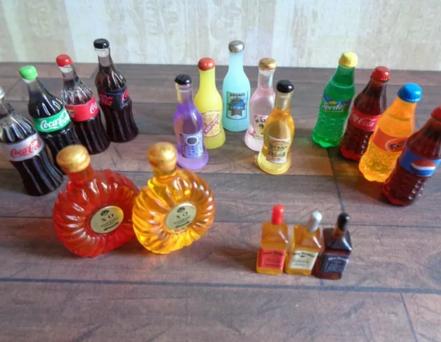 Dolls House Miniature: Choice DRINK BOTTLE SET Pub Bar Spirit Alcohol Soda Pop