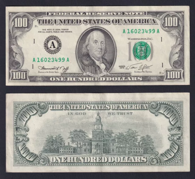 United States 100 Dollars 1974 Boston P 460 Spl XF+ C-D1