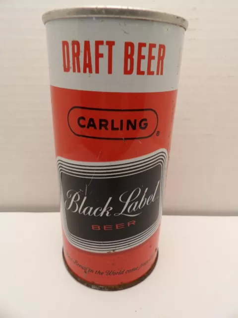 14oz BLACK LABEL DRAFT STRAIGHT STEEL PULL TAB BEER CAN #140-10 ATLANTA GEORGIA
