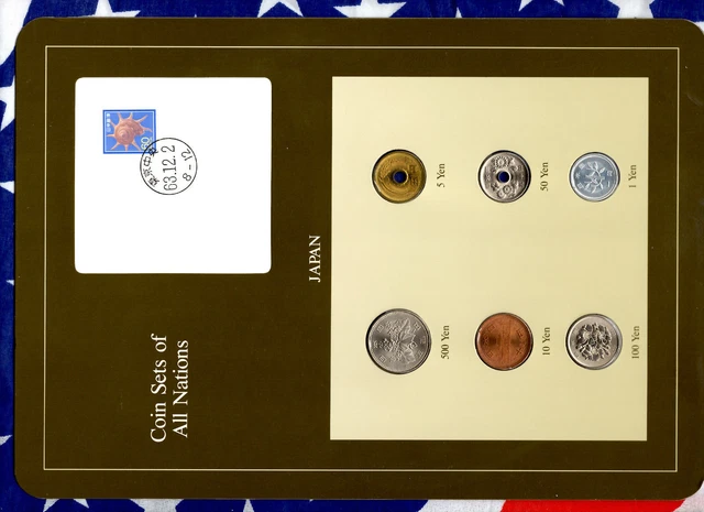 Coin Sets of All Nations Japan 1981-1987 UNC 100 Yen 1986 500 Yen 1984