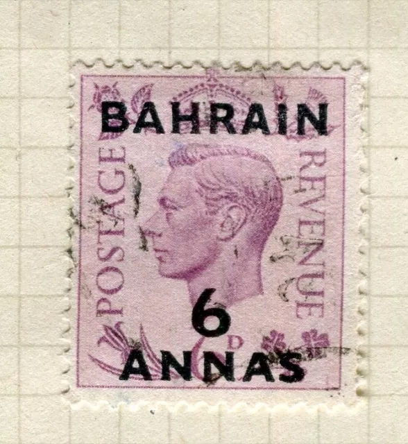BAHRAIN; 1948 early GVI surcharged issue fine used 6a. value