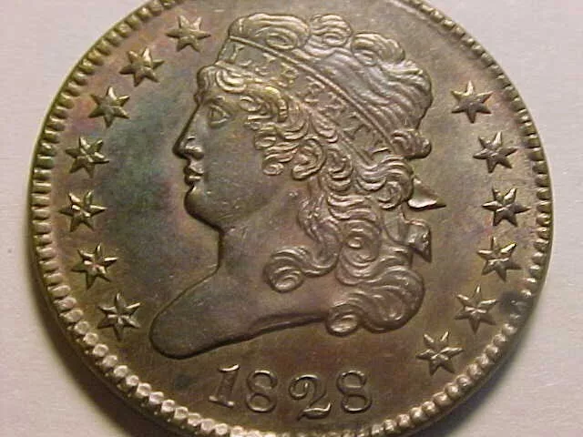1828 13 Stars Classic Head Half Cent Lustrous  Unc Original Gorgeous Rare Coin