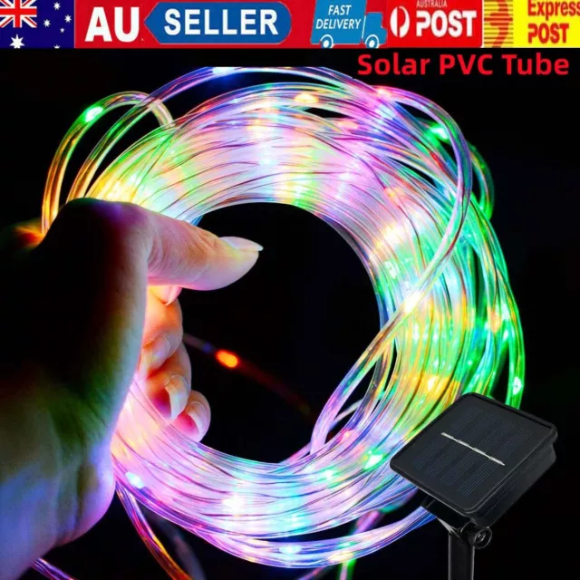 Christmas Solar LED Rope String Fairy Lights Tree Light Garden Patio Outdoor