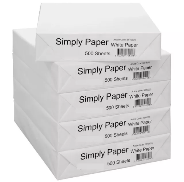 A4 White Paper Printer Copier 1 2 3 4 5 Reams Of 500 Sheets Photocopy Stationary