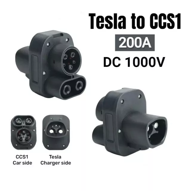 EV Charging Adapter Tesla to CCS Combo 1 Connector 200A 1000V DC Fast Converter