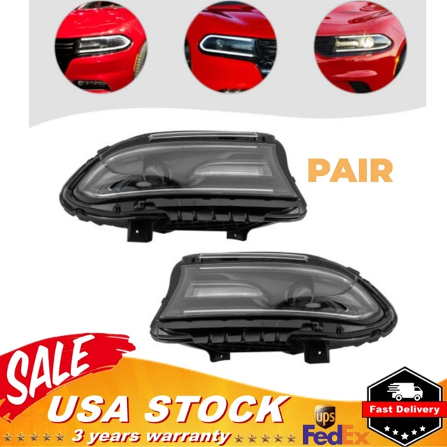 Pair Of Black Housing Headlights For 2006-2010 Dodge Charger - Amber Turn Signal, Halogen