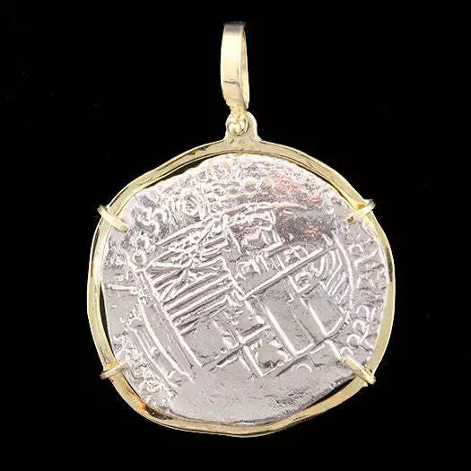 Atocha Sunken Treasure Jewelry - Extra Large Potosi Silver Coin Pendant 2