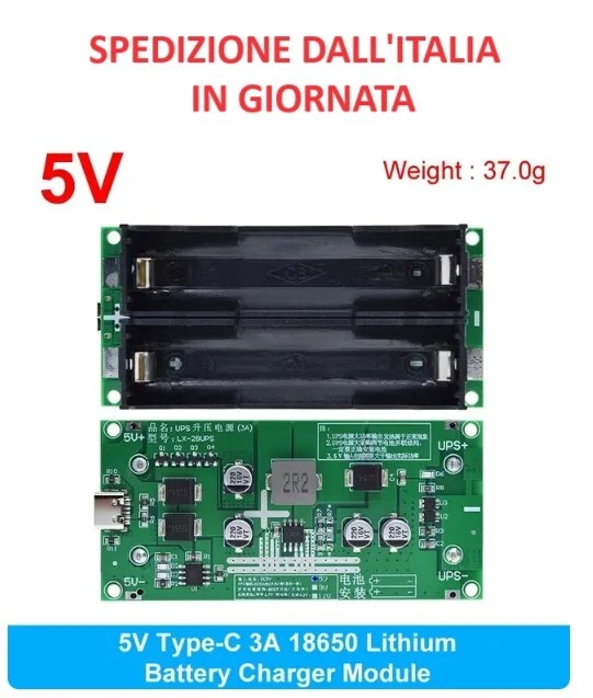 Modulo Trasmettitore Di Ricarica Wireless 20W 5V 12V - Bobina USB-C Ricarica Rapida