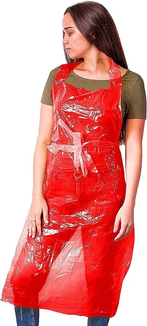 Polyethylene Aprons Red 28x46 Pack of 500 1 mil Disposable Uniforms