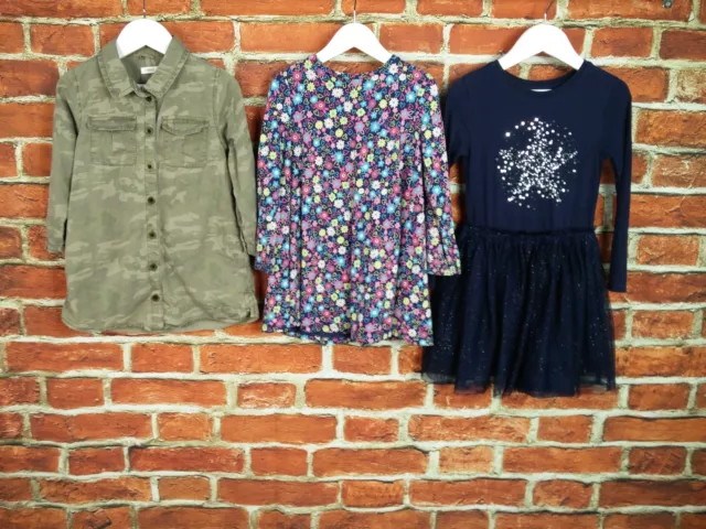 Girls Bundle Age 3-4 Years Next Mothercare T-Shirt Dress Set Party Camo 104Cm