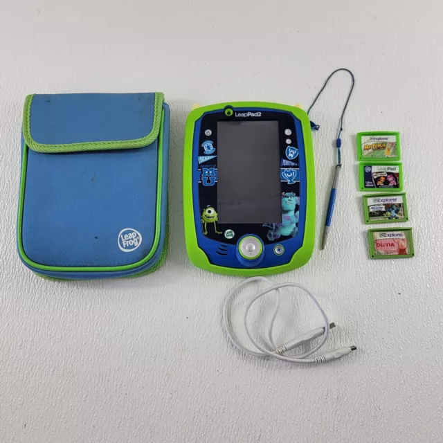 LeapPad 2 Learning Game System Monster Inc University w/Case 4 Games