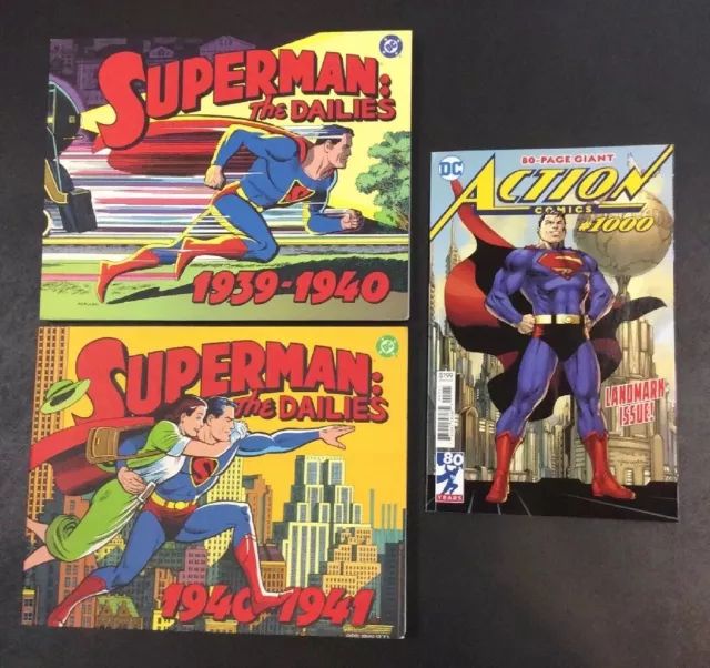 ACTION COMICS 1000 + SUPERMAN THE DAILIES VOL 1 2 GOLDEN AGE SC 1939-41 DC Comic