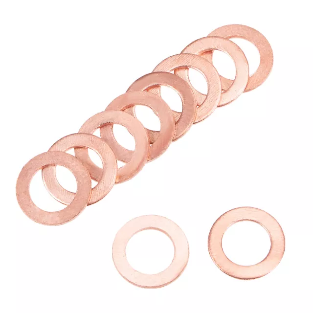 30Pcs 8mm x 13mm x 1mm Copper Flat Washer for Screw Bolt