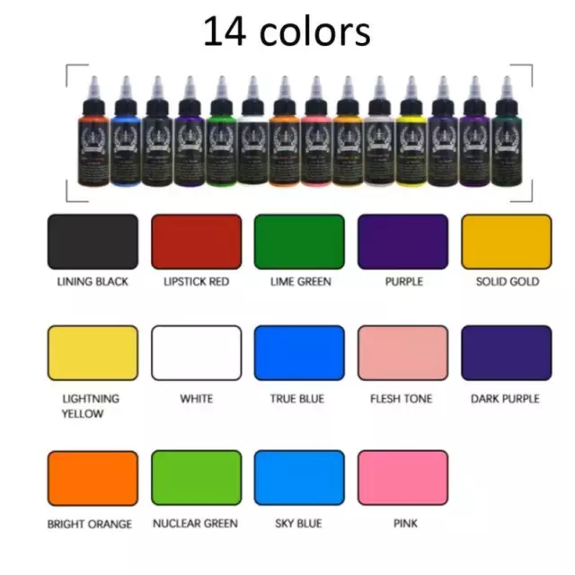 30ml 14 Color Tattoo Ink Set Professional Supplies for Artist