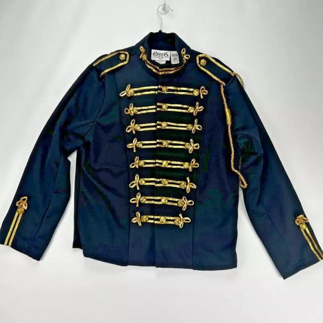 CHARADES Michael Jackson JACKET Sz L Black & Gold Braid Military Style Costume