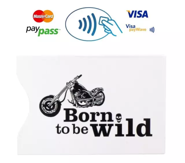 RFID Blocking Paypass Oyster Credit Debit Card Protector Pocket Born to be Wild