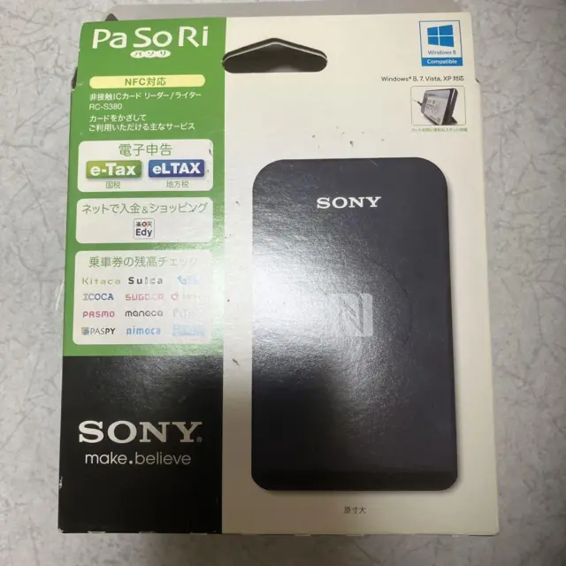 SONY Non-Contact IC Card Reader Writer PaSoRi RC-S380 New Japan Black Cable　