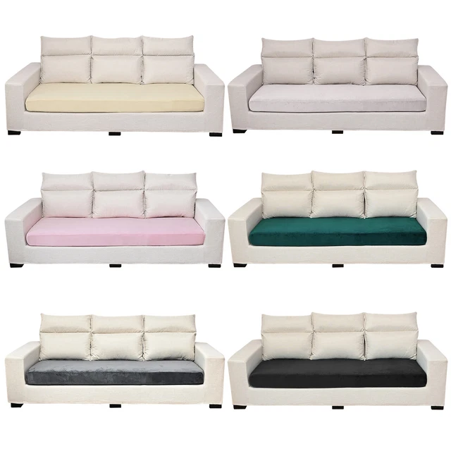Replacement Sofa Seat Cushion Covers Velvet 1/2/3 Seater Stretch Couch Slipcover