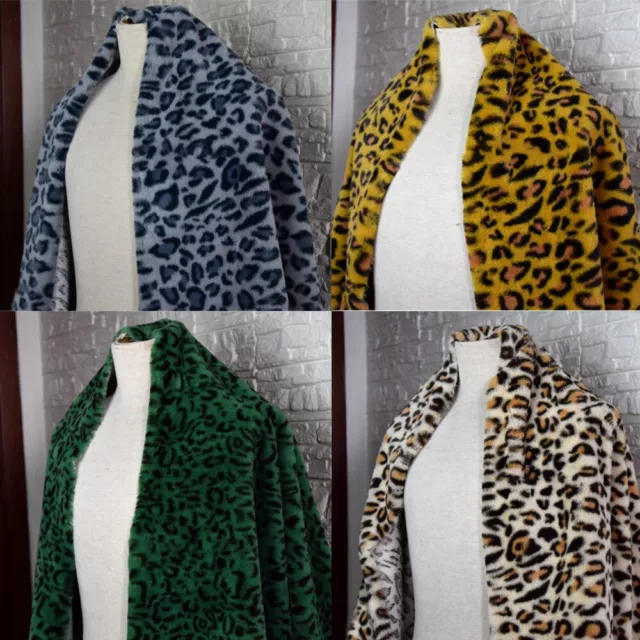 Tela de piel sintética suave artificial leopardo estampado animal decoración hágalo usted mismo tela de ropa