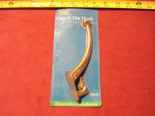 (1920.) HB Ives Coat and Hat Hook- HBI 57A3 Brass Finish