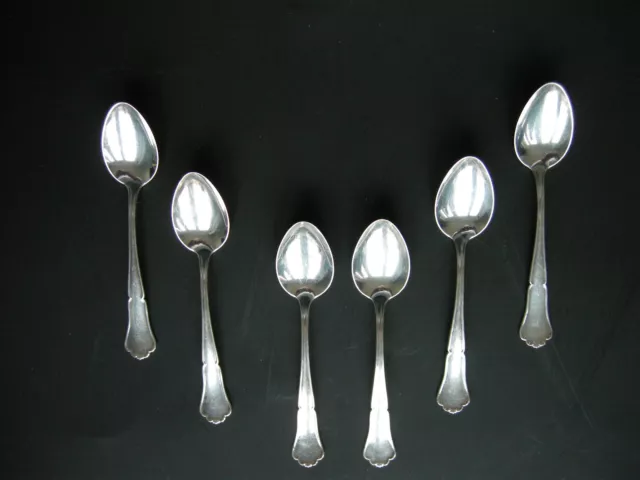 6 silberne Teelöffel, Chippendale, 830er Silber, Finnland, Silver Teaspoons