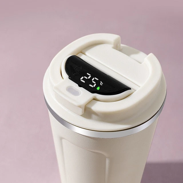 new Insulated Coffee Mug Cup Travel Thermal Stainless Steel Temperature Display 11