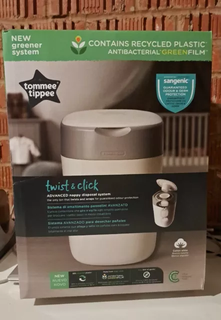 Tommee Tippee Twist and Click erweiterte Windel-Entsorgungsbehälter brandneu in Verpackung