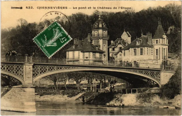 CPA AK Chennevieres Le Pont et le Chateau de l'Etape FRANCE (1282475)