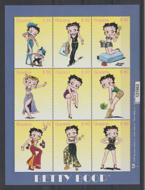 Guyana 2000 Animation Betty Boop 9 Val. N° 5137/45 Photo Mnh Mf121962