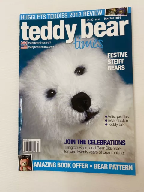 Teddy Bear Times Magazine Issue 208 Dec/ January  2014 - VGC With Build Pattern!