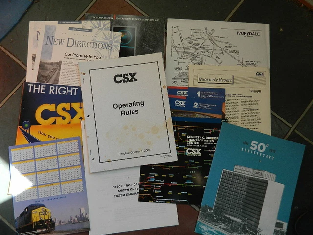 L NICE BUY CSX Railroad lot late 1980s-2010 ephemera book booklet brochure train
