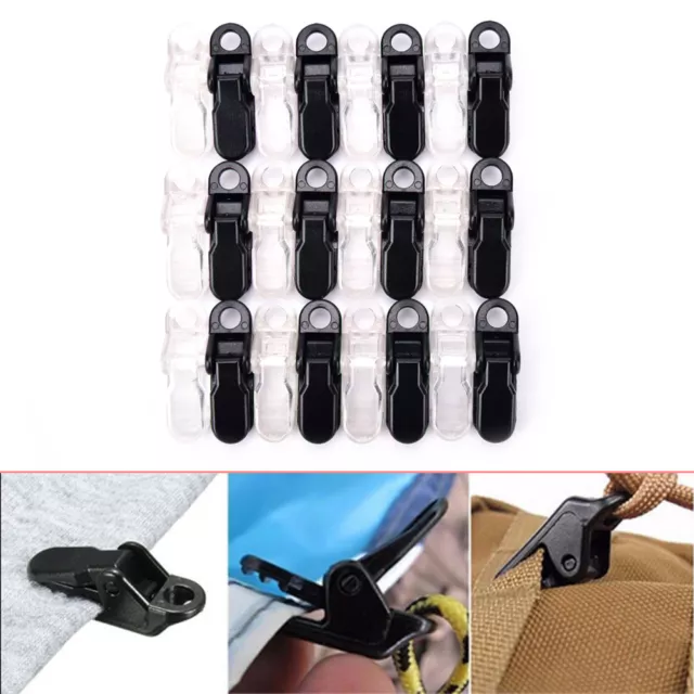 12pcs awning clamp tarp clips snap hangers tent camping survival tighten tool~ 2