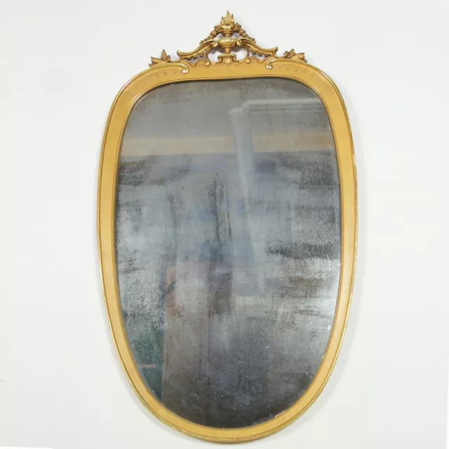Specchiera antica grande specchio con cornice in legno e oro a scudo cimasa