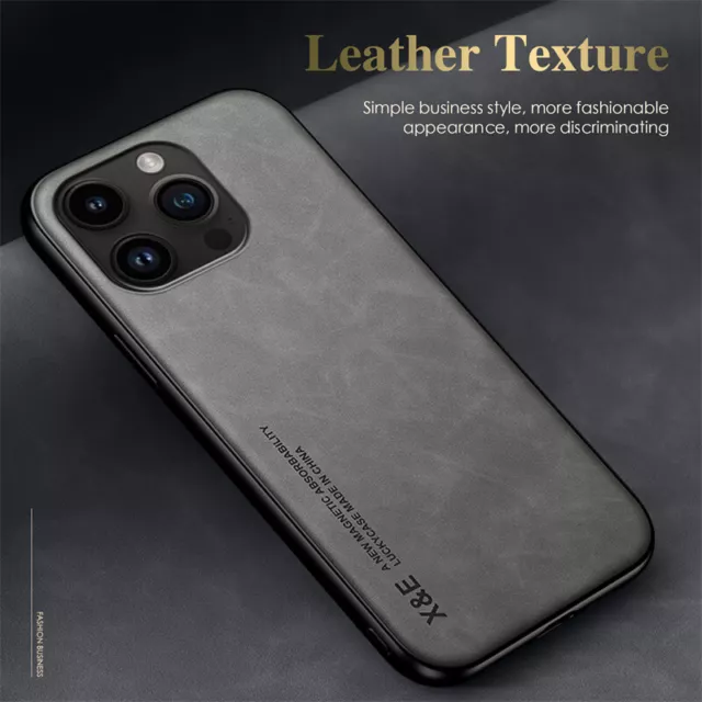 Leather Case For iPhone 7 8 Plus 15 14 13 12 11 Pro X XR XS Max Magnetic Cover 2