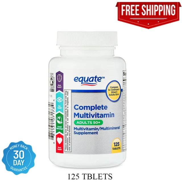 EQUATE COMPLETE MULTIVITAMIN DIETARY SUPPLEMENT ADULTS 50+ 125 TABLETS