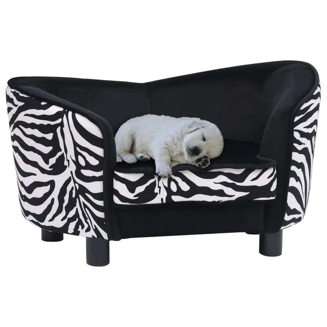 Canapé pour Chien Peluche Sofa pour Chats Animaux Chiots Gris/Noir vidaXL