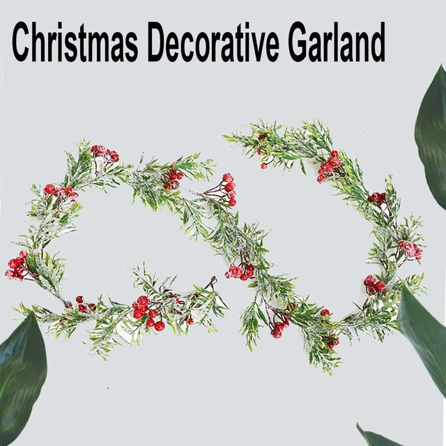 Wreath Artificial Red Berries Pine Cones Vine Christmas Decorative Garland
