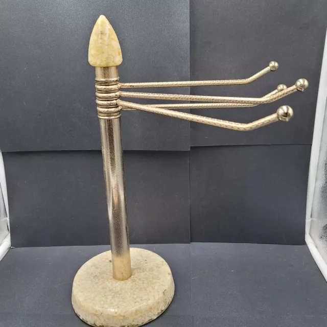 Vintage Lucite 4 Swing Arm Countertop Table Towel Holder Stand Mid Mod Gold tone
