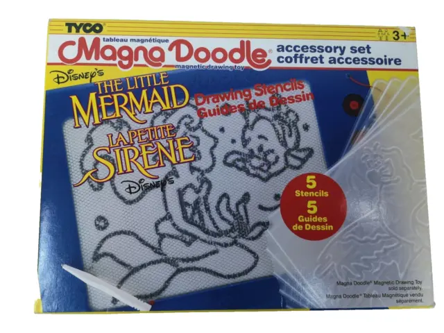 Vtg Tyco Magna Doodle Disney Little Mermaid Accessory Set Drawing