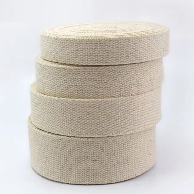 Strong Thick Woven Canvas Webbing - Beige - 60mm Wide - Per Metre