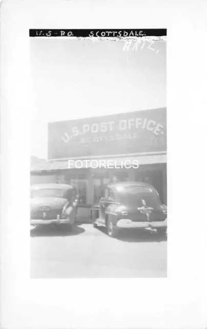 Unusual Scottsdale Arizona RPPC US Post Office with Autos