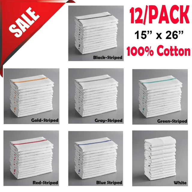 (12-Pack) Commercial Kitchen Restaurant 100% Cotton Herringbone Kitchen Towel