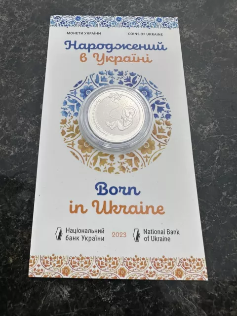 Ukraine 5 Hryven 2023 Born in Ukraine in souvenir packaging in folder UNC