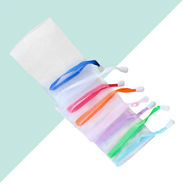 10 PIEZAS Bolsa Ahorradora de Jabón Hecha a Mano Malla Facial Cuerpo Limpieza Herramienta
