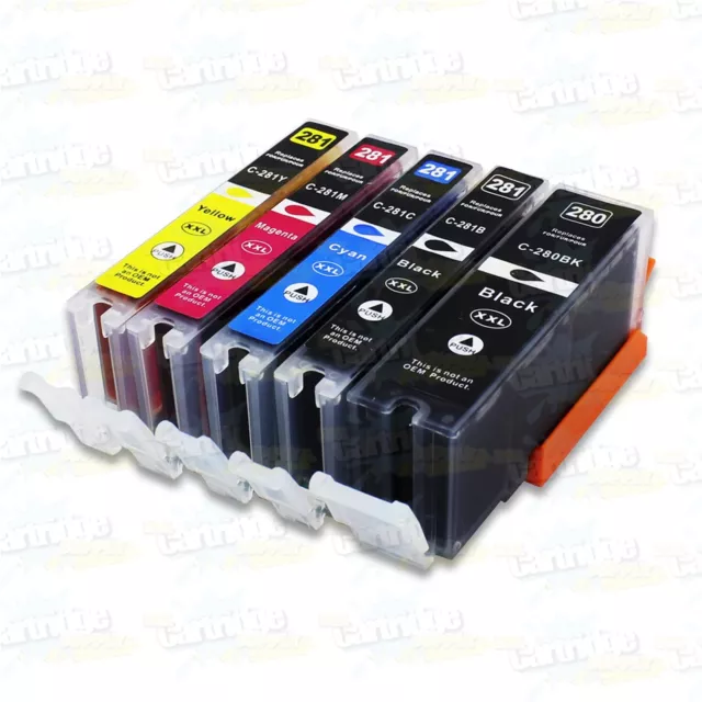 5PK 280 281 Ink Cartridges for Canon Pixma TR7520 TR8520 TS6120 TS8120 TS9120