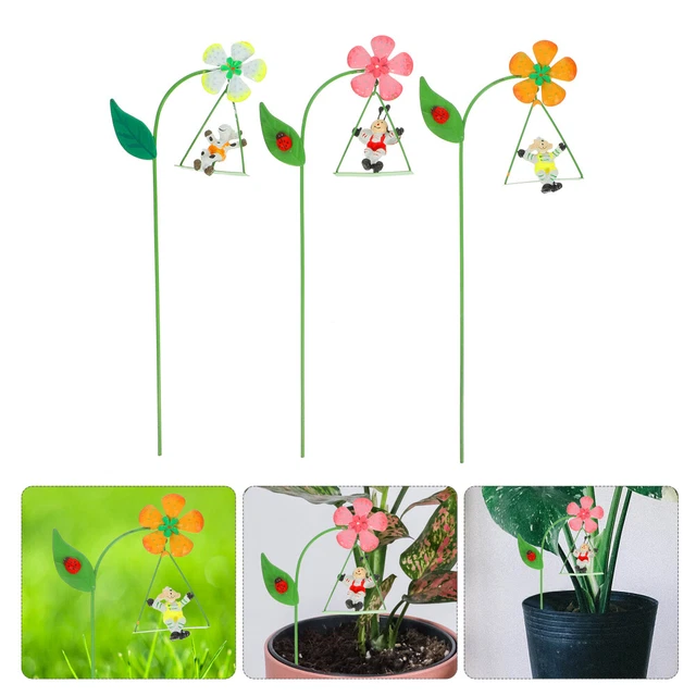 3 Pcs Blumenhalter Aus Metall Dekorative Blumenstecker Dekorationen Sonnenblume