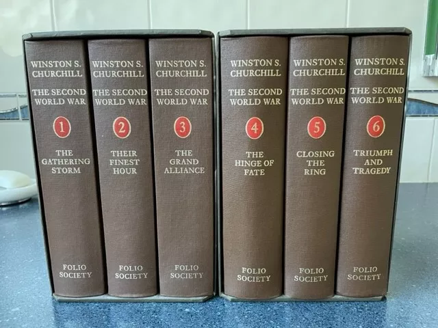 The Second World War by Winston S ChurchiFolio Society 6 HC vols + Slipcases