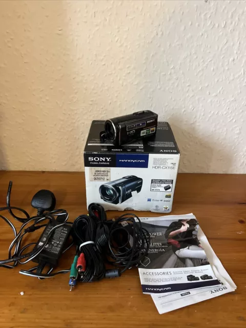 Sony Handycam Hdr-Cx115E Camcorder Boxed Hd Digital High Definition Video Camera