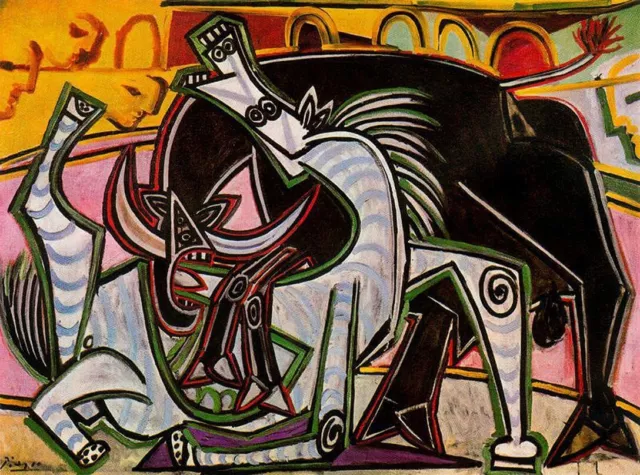 Pablo Picasso -Abstract Bullfight,Hand Painted Oil Painting Reproduction Wall Ar